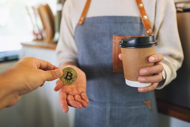 Pagamento com Bitcoin em café
